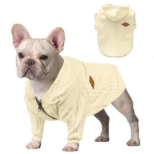 meioro Suéter de Perro Ropa para Mascotas con Capucha y Cremallera Ropa para Perros y Gatos Paño Tibio…
