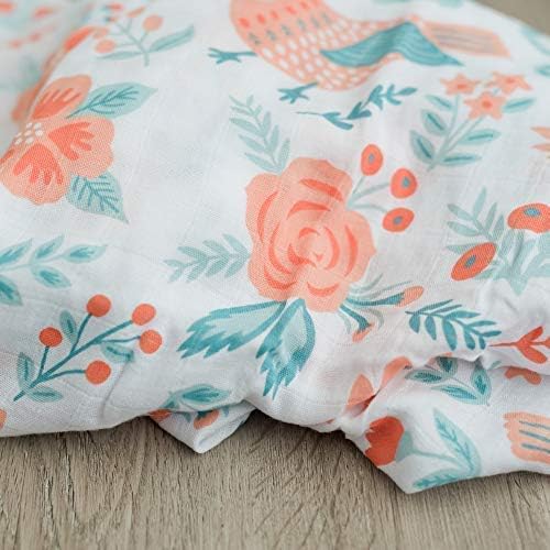 GRACED SOFT LUXURIES Muslin Swaddle Blankets | Breathable, Luxury, Soft & Decorative Baby Swaddle Blanket | Sunrise Bloom, 2-Pack - 47" x 47"