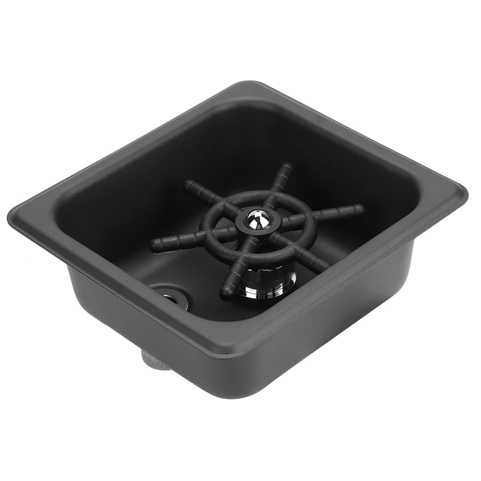 Fdit Lave-tasse Automatique, Nettoyant de Rinçage en Acier Inoxydable Noir Mat avec Sortie D'eau Multi-angle, pour Bar Restaurant Hôtel café Salon de thé