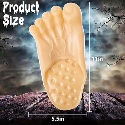 Watayo 1 Pair Halloween Barefoot Funny Feet Slippers- Realistic Big Foot Slippers Shoe Covers- Scary Costume Props Toe Slippers for Halloween Family Cosplay Costume Accessories2