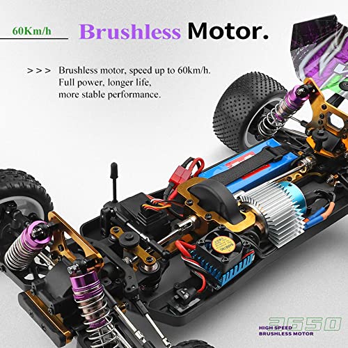 Wltoys 104002 Rc Car 2.4G Four-Wheel Drive Off-Road Racing 3650 Brushless 60Km/H Metal Chassis Electric High-Speed Drift Car (104002 1B) #TOP4