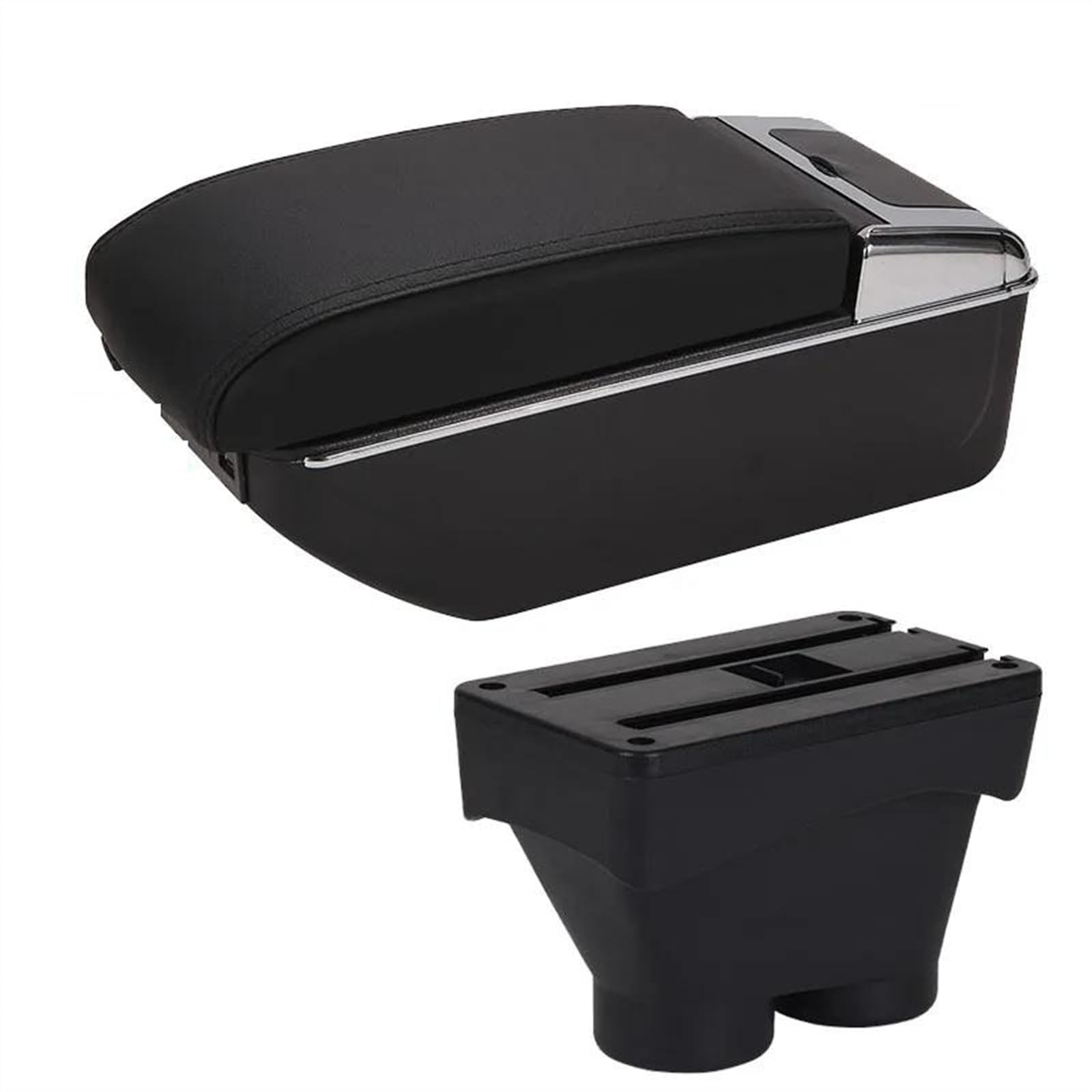 NMJLQW Storage Rack Car Interior Parts Modification Accessories For 208 2012-2018 Car Center Console Storage Box(B2 Black black 7USB)