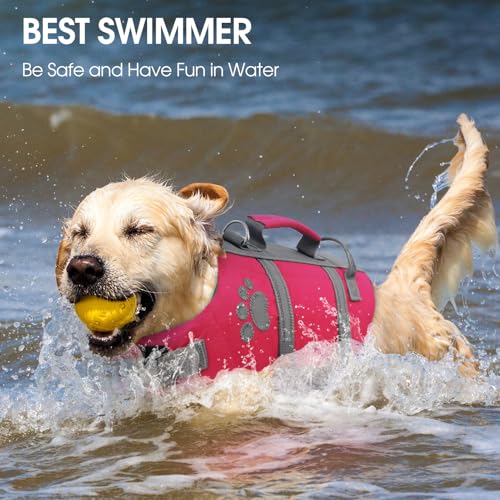 Queenmore Schwimmweste für große Hunde zum Schwimmen, XL-Hundeschwimmweste mit Hoook/Griff, Schwimmweste für große Hunde für Pool