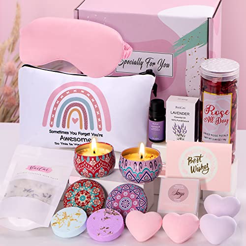 Bath Set Birthday Pamper Gifts for Women Her, Unique Skin Care Self Care package for Her Pamper Hampers for Women, Get Well Soon Gifts Birthday Presents Idea for Women Best Friend Mum Sister Bestie