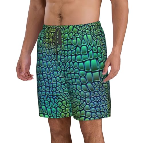 Alligator Skin Print Mens Shorts Swim Beach Trunks Quick Dry Bathing Suits with Pockets and Elastic Waist2