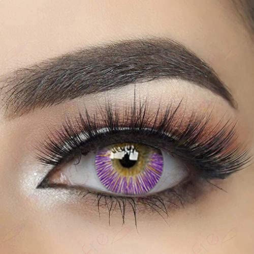 Lentilles de contact colorées crazy lens cosplay GO MAXIY GIRL, Violet à trois couleurs - 12 mois sans correction