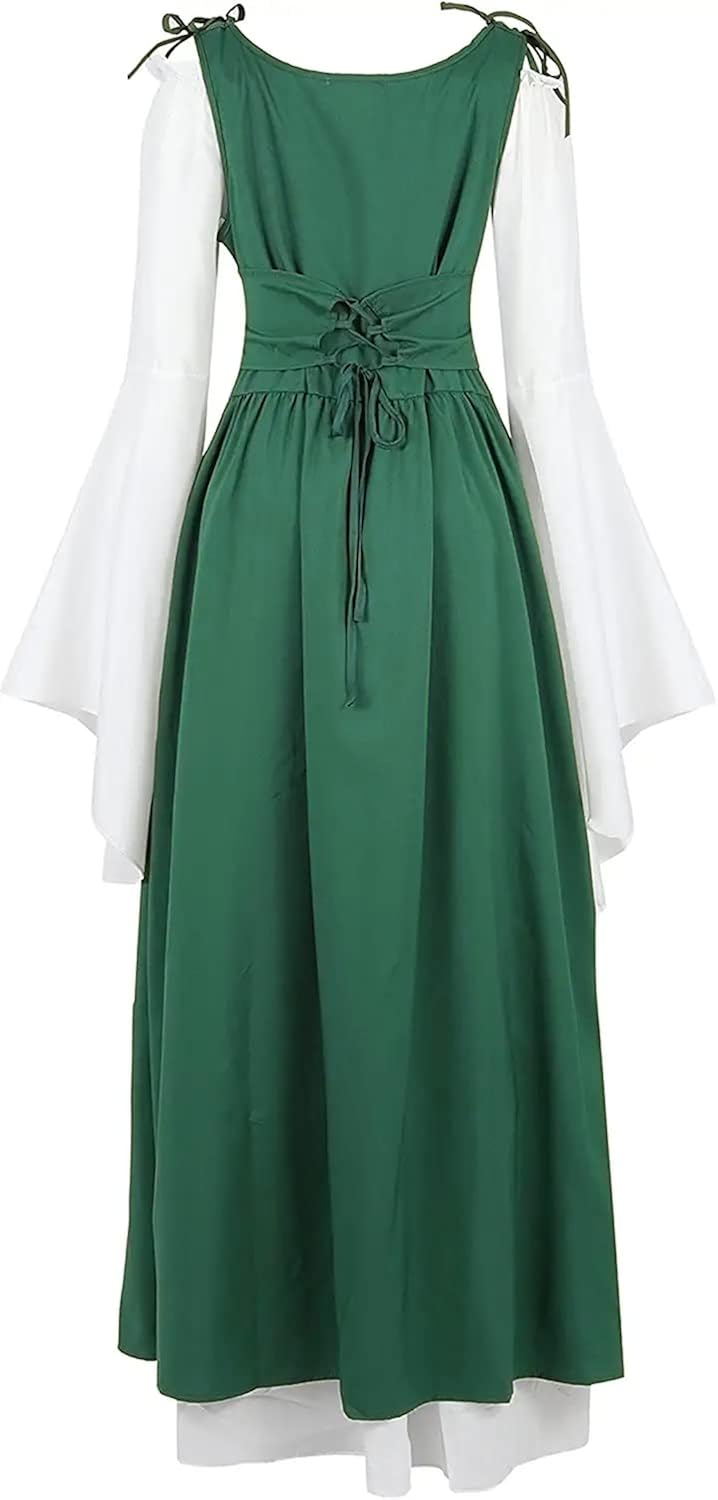 Vista 4 de Aiysiyu Renaissance Dress Women Medieval Dress Renaissance Costumes for Women Chemise Irish Over Dress Renaissance Fair Dress