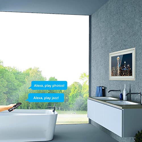 Image of Soulaca 22 inch Smart Mirror TV Waterproof Ivory Frame with webOS & Built-in Voice Control Magic Mirror Display WiFi Bluetooth ATSC Tuner for Bathroom Fireplace & Luxury Wall Decor