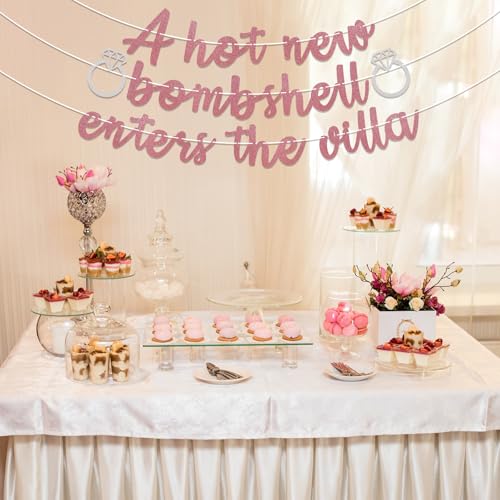Image of A Hot New Bombshell Enters the Villa Banner Bachelorette Party Decorations | Island Bachelorette Party Decorations, Bach Island Banner, I Got A Text, Tropical Villa Bridal Shower Party Decorations
