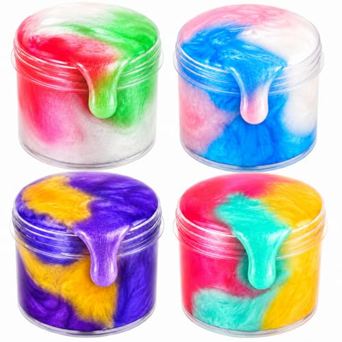 Image of 4 Pack Galaxy Slime Kit,Party Favors for Kids, Non Sticky,Wet,Stress & Anxiety Relief,Slime Bulk for Boys Girl,Cute Stuffers,Super Soft Sludge Toy