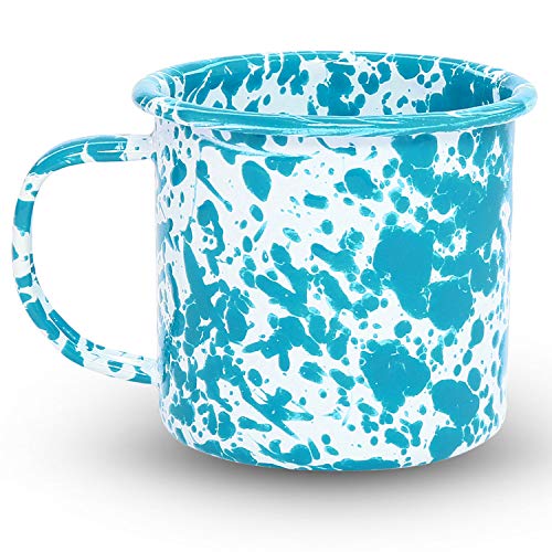 Enamelware-Starter-Set-16-piece-TurquoiseWhite-Splatter