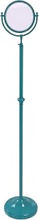 Allied Brass DMF-2/2X-GLT Glokzin - Espejo de Maquillaje de pie de Altura Ajustable de 8 Pulgadas de diámetro con Aumento 2X, Color Verde Azulado