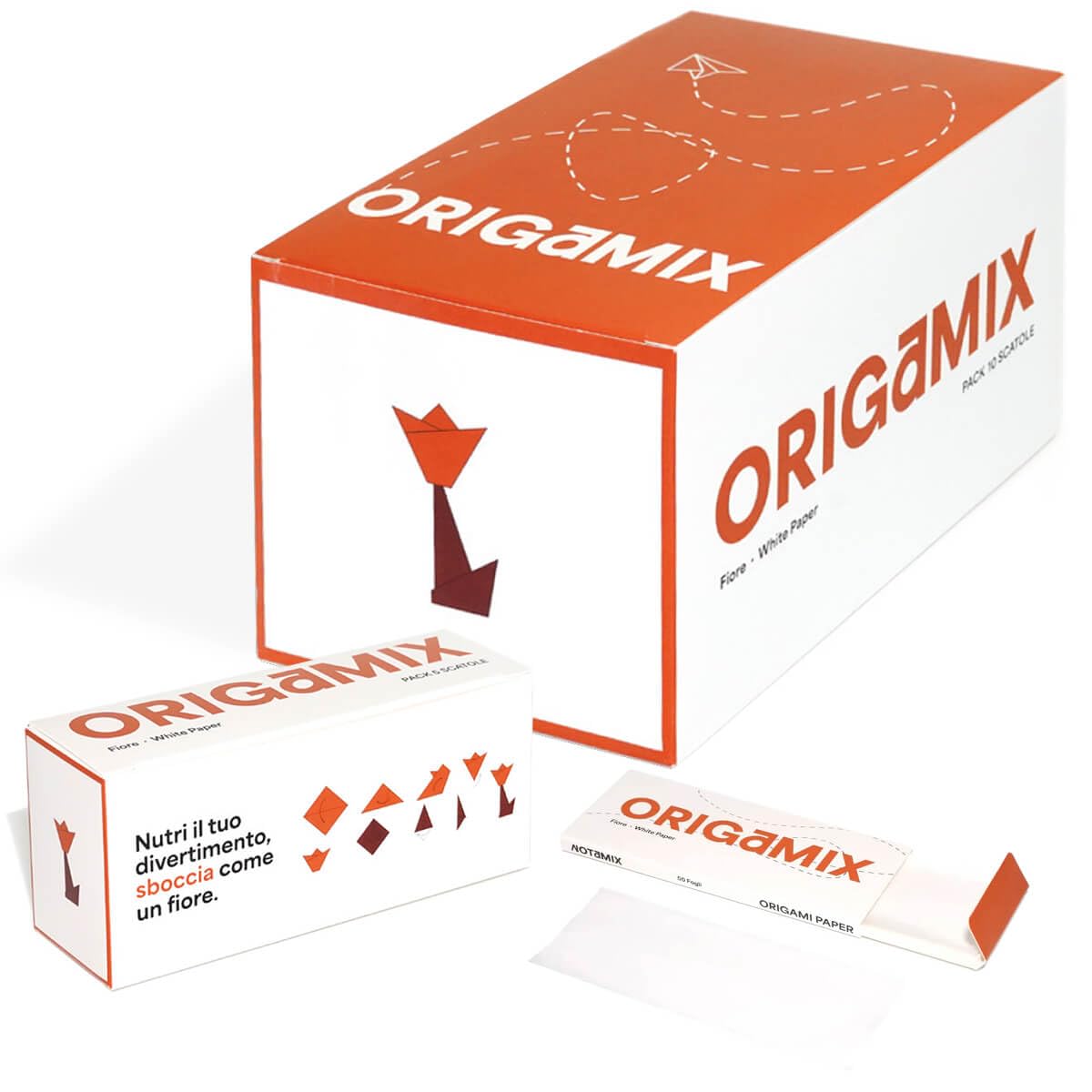 Mister Canapa, Origamix papier konopny Origami, pudełko 10 pudełek na 2500 karteczek łącznie 2500 karteczek - Origami i papier do formowania, prostokątny, wzór kwiatu