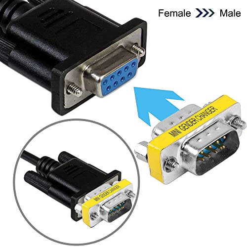 Meiriyfa Db9 Gender Changer D-Sub 9 Pin Rs-232 Connector Serial Port Cable Coupler Adapter For Serial Applications-4Pcs (Male To Male) #TOP5