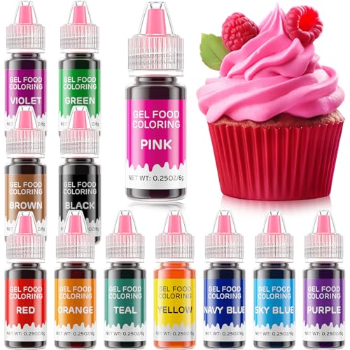 Gel Food Coloring 12 Colors Set for Cake Decorating,Cherryse...