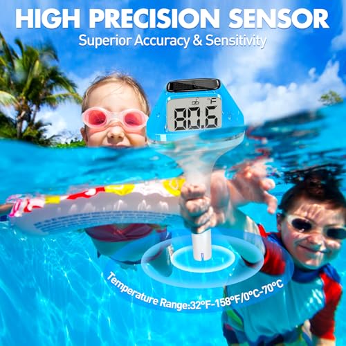 Image of DeeprBlu Floating Solar Pool Thermometer with Extra Large Backlit Display