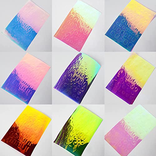 Wokoto 11 Sheets Aurora Nail Foil Sheets For Women Nail Art Broken Glass Paper Mix Shapes Holographic Nail Film Self Adhesive Nail Stickers Laser Nail Decals Diy Nail Art Decoration For Women Girls #TOP2