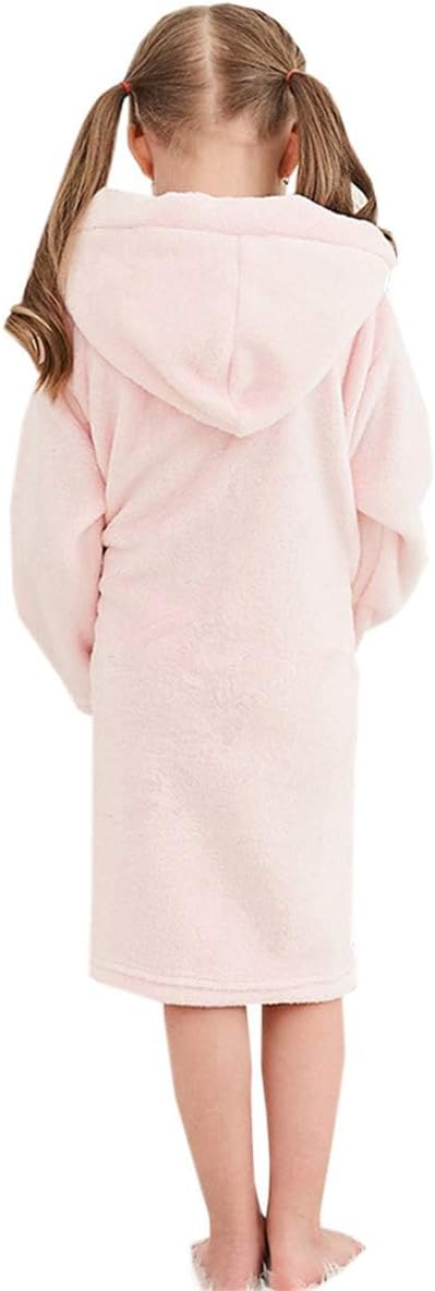 Umeyda Girls Fleece Hooded Robes, Warm Printed Bath Robe for Kids Soft Fuzzy Bathrobe for Gifts - Image 5
