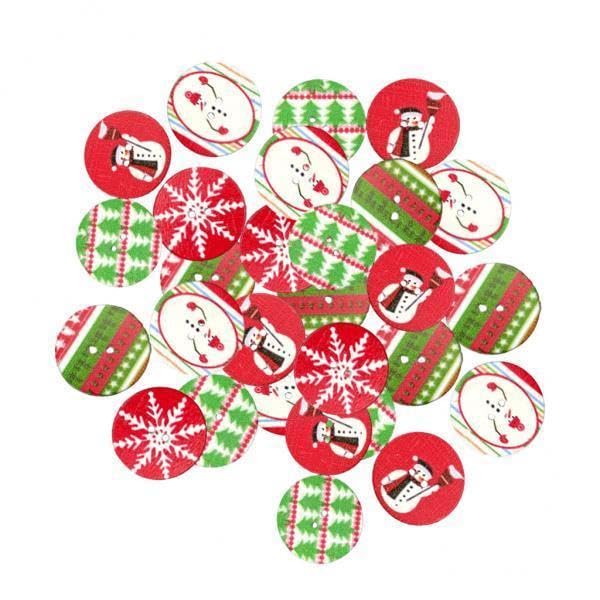 2x100pcs Colorful Christmas Wood Buttons for Sewing Scrapbooking 25mm-picture-30