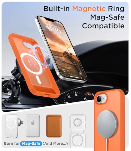 Image of Magnetic Compatible with iPhone 17e Case & iPhone 16e Case,[Built-in Invisible Kickstand][Compatible with MagSafe][Military Grade Shockproof] Slim Translucent Matte Case for iPhone 16e /17e 6.1 inch