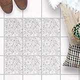 Fliesensticker - [ Fliesen Boden ] - Folie Sticker Aufkleber für Fliesen Boden - Bad oder Küche I Fliesenfolie als Alternative zu Fliesenfarbe I 10x10 cm - Design Creative Lines