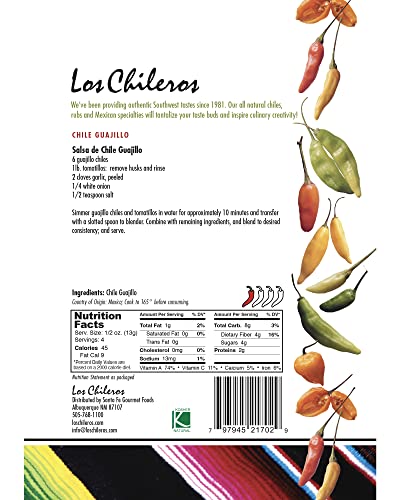 Los Chileros Chile Guajillo, Whole, 2 Ounce (Pack of 8)