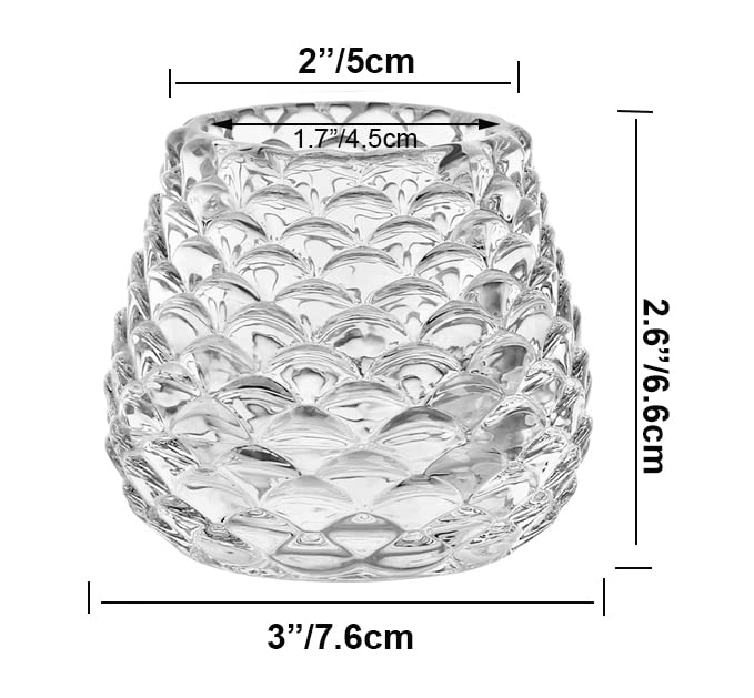 Christmas Pinecone Tealight Candle Holders, Pack 2, Christmas Decoration Clear Pine Cone Glass Tea Light Votive Candleholder for Fall Winter Season Wedding Party Centerpiece Table Setting Decor
