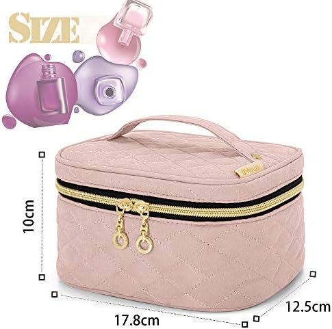 Yarwo Nail Polish Organiser Case, Nail Varnish Storage for 12 Bottles (15ml/0.5 fl.oz), Nail Polish Storage Bag for Nail Varnish, Nail Polish Carrying Case for Nail Art Accessories, Vintage Rose