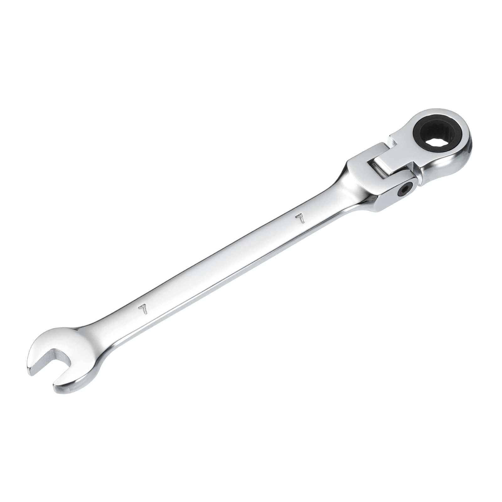 sourcing map Flex-Head Ratcheting Combination Wrench 7mm 72-Teeth Metric Standard Ratchet Box and Open End CR-V Steel Double Ended Wrench for Fasteners Nuts Bolts