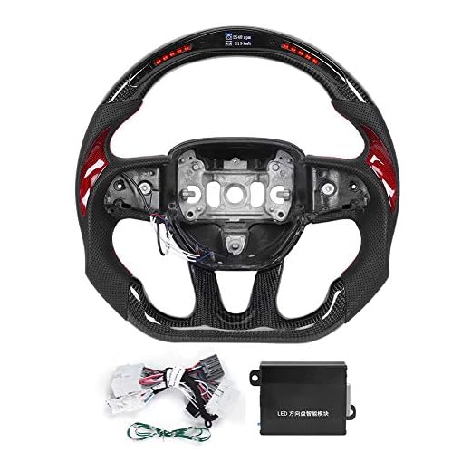 Senyar LED Steering Wheel Race Digital Display Shift Lights Carbon Fiber Automotive Steering Wheels Fit for Challenger/Charger SRT HELLCAT 2015‑2020