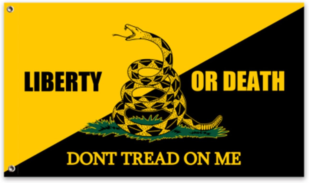 Gadsden Flag Dont Tread on Me Liberty Or Death Polyester Yard Flag Outdoor Flag Durable Flag 3x5 Without Flagpole Garden Flag Holiday Decoration