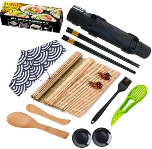 All-in-One Sushi Making Kit – Complete Sushi Rolling Kit with Sushi Bazooka, Bamboo Mats, Sushi Knife, Rice Mold, Chopsticks, Sauce Plates, and Step-by-Step Guide for Beginners image 3