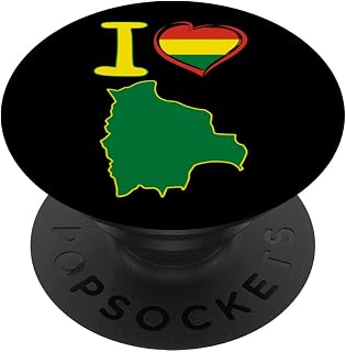 I love Bolivia. Bolivian flag in the shape of a heart. map PopSockets Swappable PopGrip