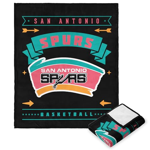 Northwest NBA San Antonio Spurs Silk Touch Throw Blanket, 50" x 60", Hardwood Classics