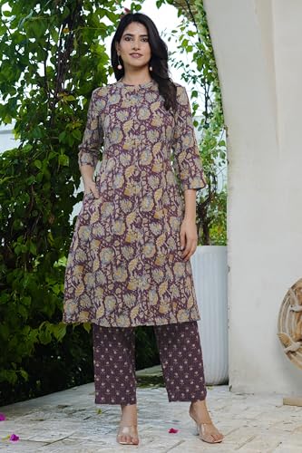 Image of MIRCHI FASHION Pure Cotton Plus Size Lucknowi Chikankari Kurta Set with Pant | 3XL 4XL 5XL Straight Kurta Pant Set | Ethnic Office Wear