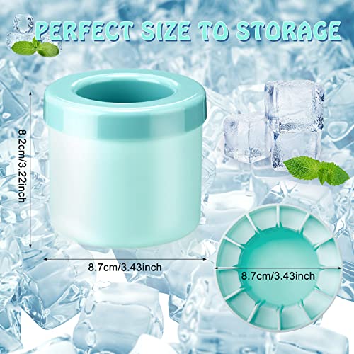 Mumufy Cylinder Silicone Ice Cube Molds, Holds To 60 Ice Cubes, Decompress Ice Lattice Ice Cube Trays 3D Ice Maker Cup Press Type Easy Release Ice Cube Cup (Blue, White Gray,4 Pcs) #TOP1