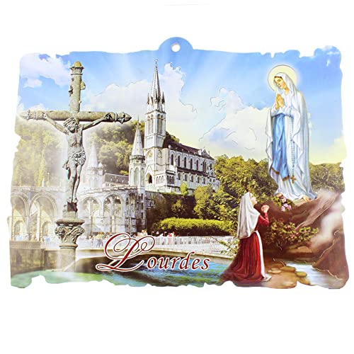 Plaqueta de madera de la Aparición 20x30 cm - Marcos religiosos - Culto cristiano católico de Madera