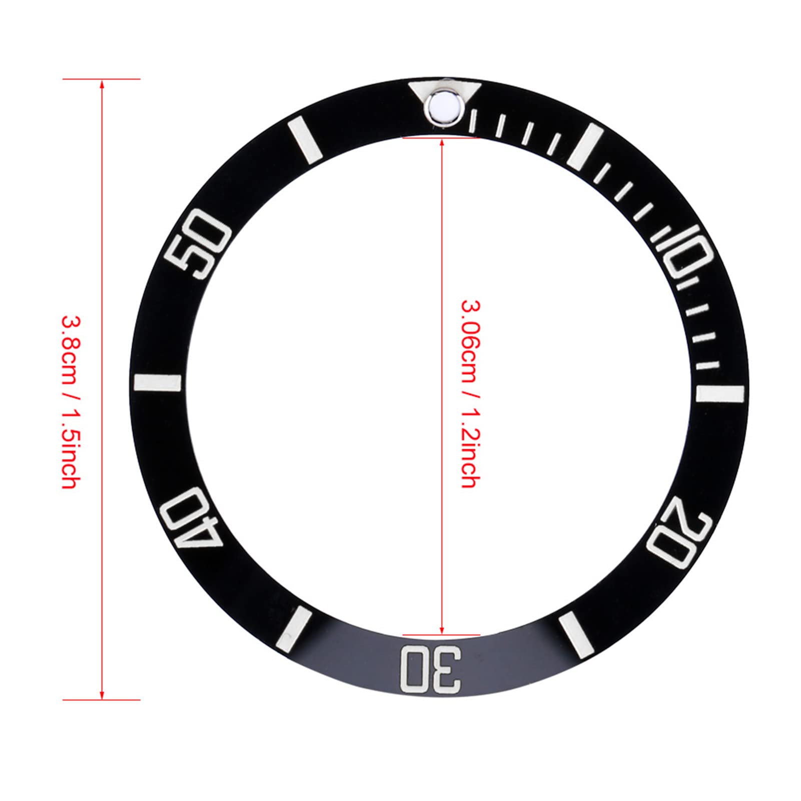 Tyenaza Bezel Insert, Ceramic Watch Bezel Insert Ring Scratch Resistant Replacement Parts for Watchmaker for Watch Repair Shop(Black)