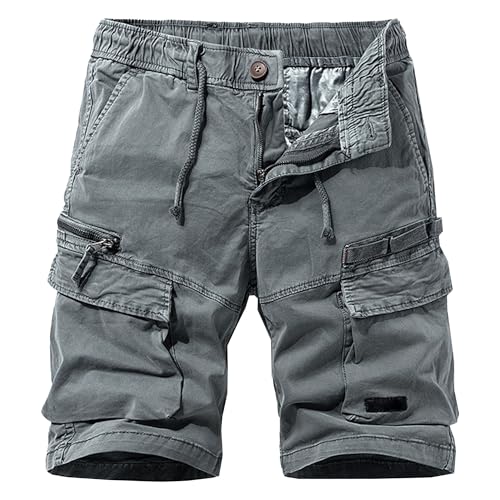 Short cargo homme coton gris multi-poches style militaire taille 50