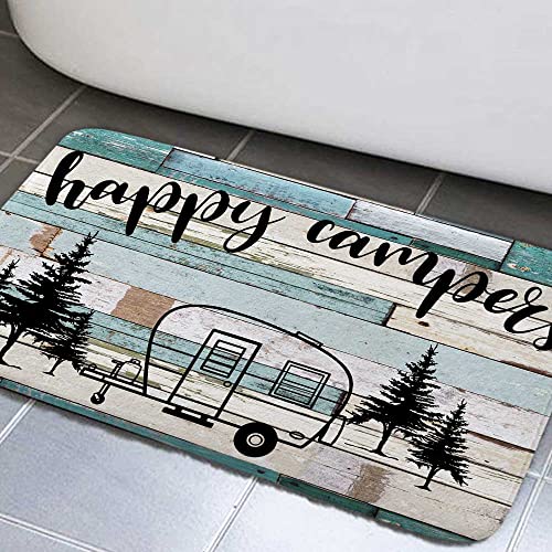 RV Camper Bath Mat, Rustic Wooden Camper Bath Mat Bathroom Mat Rv Rugs for Inside Camper Rugs for Inside Camper Rugs for Travel Trailer Camping Bathroom Rugs Kitchen Rug Camping Bath Rug 17x29 Inch