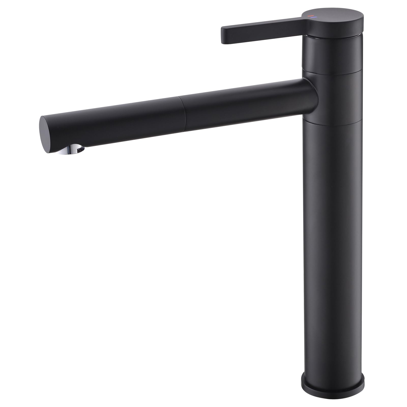 Bathroom Sink Faucet Single Handle Brass Vessel Sink Faucet 360°Rotating Spout Tall Basin Mixer Tap Black, BB6112C