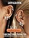 LOYALLOOK Small Silver Hoop Earrings for Women Hypoallergenic Silver Huggie Hoop Earring Stacks for Multiple Piercing Dainty Chunky Hoop Earrings Set Cartilage Hoop Earring Lightweight