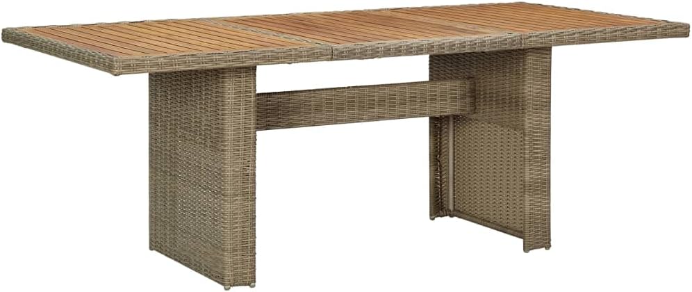 Vintage Rustic Patio Table, Outdoor Patio Furniture, Outdoor Coffee Side Table for Patio,Gardens, Yards, Patio Dining Table Brown 78.7"x39.4"x29.1" Poly Rattan