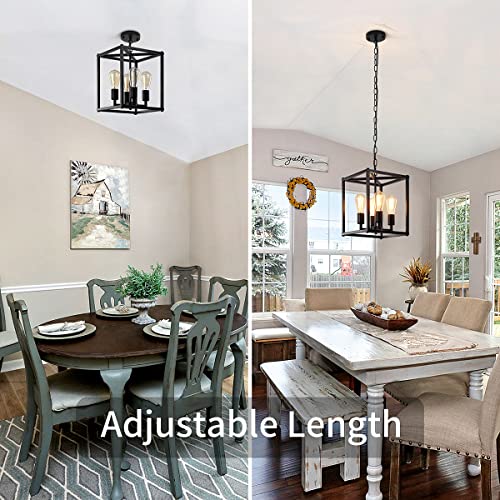 Gzbeini 4-Light Black Farmhouse Chandelier Light Fixtures, Kitchen Chandelier Hanging Light Fixture Farmhosue Pendant Light With Adjustable Height,Hanging Lights For Kitchen,Foyer,Dinning Room #TOP1