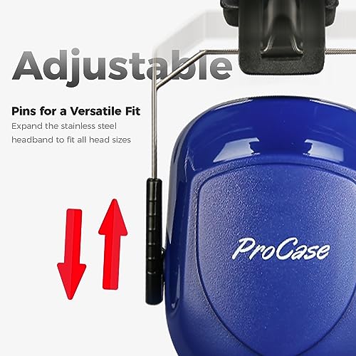 Image of ProCase Noise Reduction Ear Muffs, Sound Proof Ear Protection, NRR 28dB Noise Cancelling Headphones for Adults Kids Autism, Hearing Protection for Shooting Gun Range Mowing -2 Packs, Navy