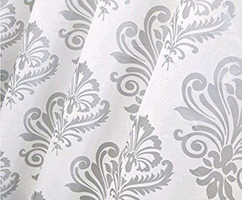 Ufatansy 36 Inch By 72 Inch European Shower Curtain Peva Eco-Friendly Pvc-Free Bathroom Curtain Waterproof And Stain Resistant, Durable Bath Curtain Liner With Hooks, Silver Grey New #TOP3