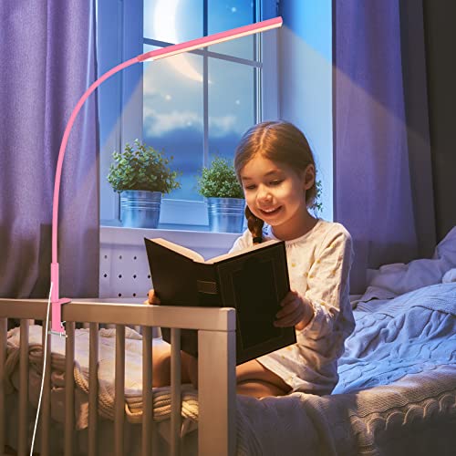 Yotutun Led Pink Table Lamp With Clamp, Flexible Gooseneck Desk Light, Eye-Caring Architect 3 Modes 10 Brightness Levels, Memory Function Desk Lamps For Home Office, 10W #TOP7
