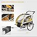 HOMCOM Remolque para Bicicleta Tipo Carro con Barra de Paseo para Niños...