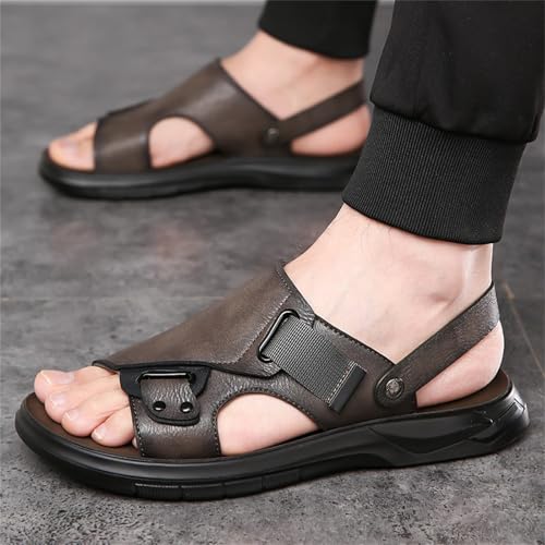 Men's Summer Casual Closed Toe Adjustable Rubber Sandals Handmade Fisherman Beach Sandals2