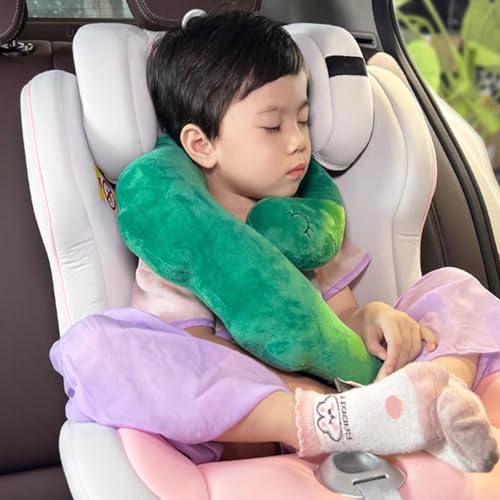 Image of Car Travel Pillow for Kids Car Seat Pillow Cute Cartoon Travel Pillow Cushion Breathable Head and Body Support Pillow for Sleeping Travel Neck Rest